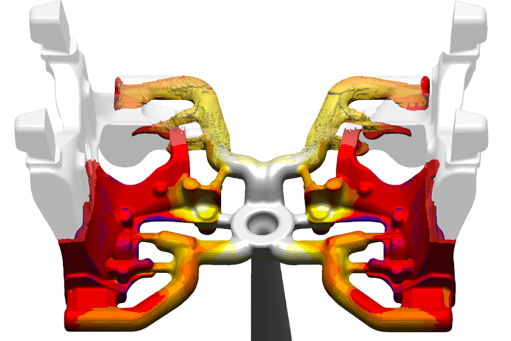 Simulation d'une coulée d'aluminium